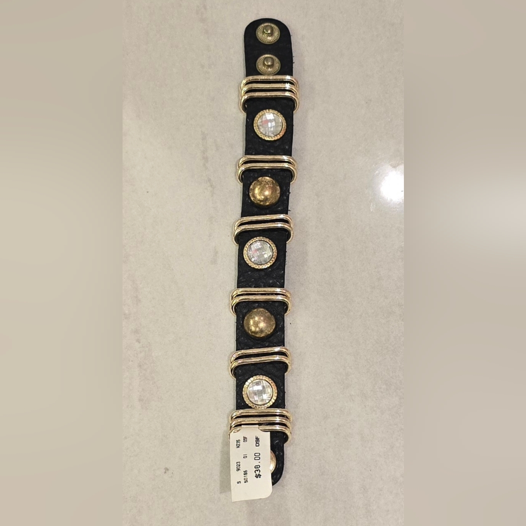 Cache Black And Gold Studded Bracelet 17$